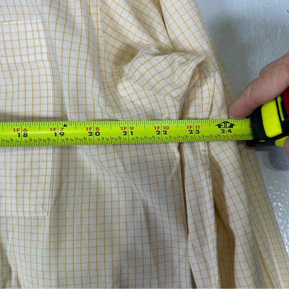 Madeleine Finn Sporting Whites Orange and White Plaid Men's Shirt Size Large - Picture 12 of 12